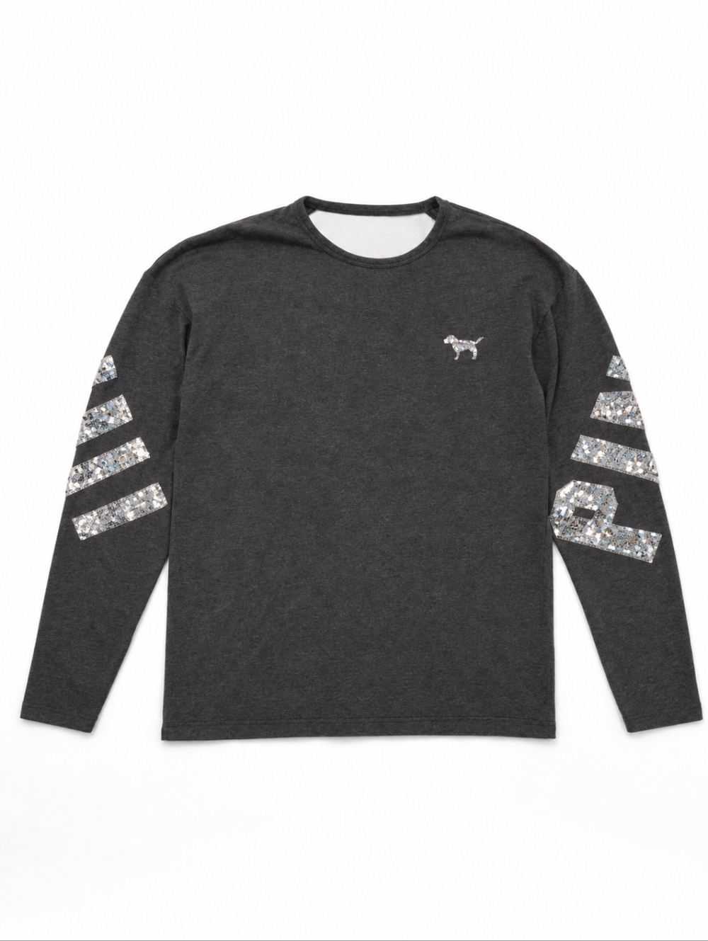 PINK Victoria's Secret Girls' Dark Gray Long Sleeve Scoop Neck Top